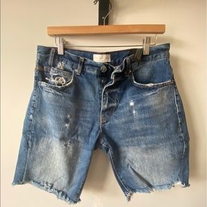 F21 Medium Dark Wash Denim Shorts